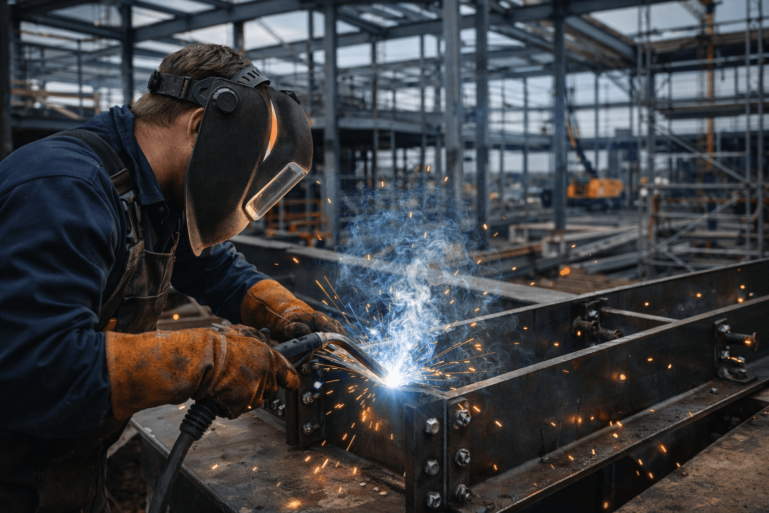 TIG lasser in werkplaats