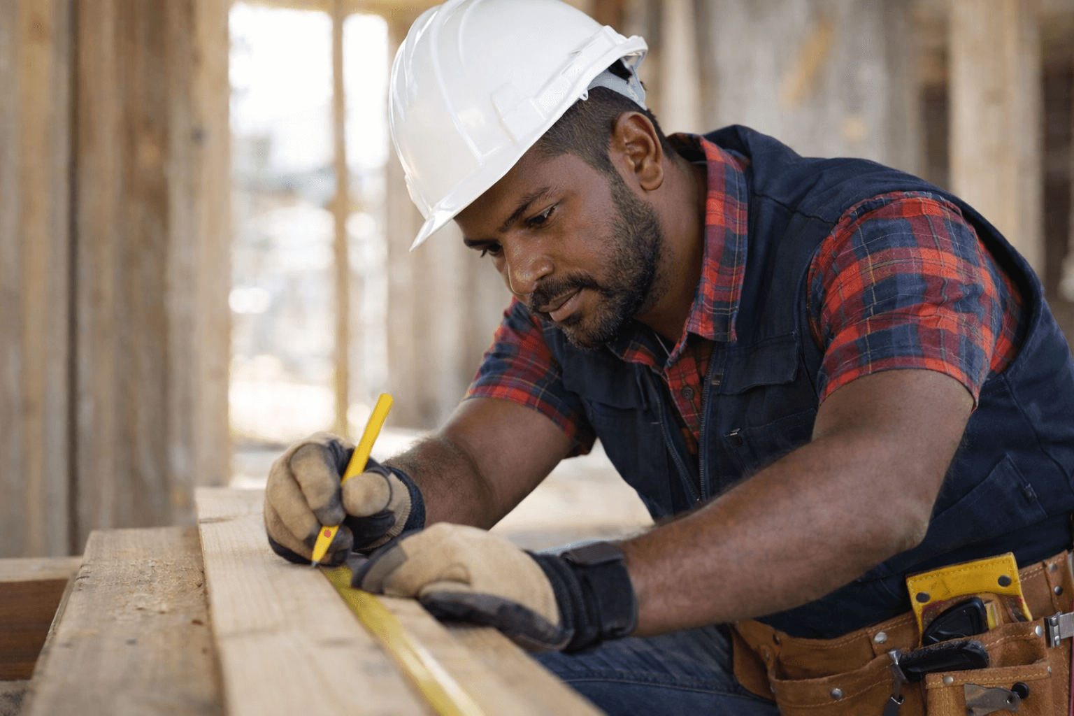 Timmerman op de bouwplaats